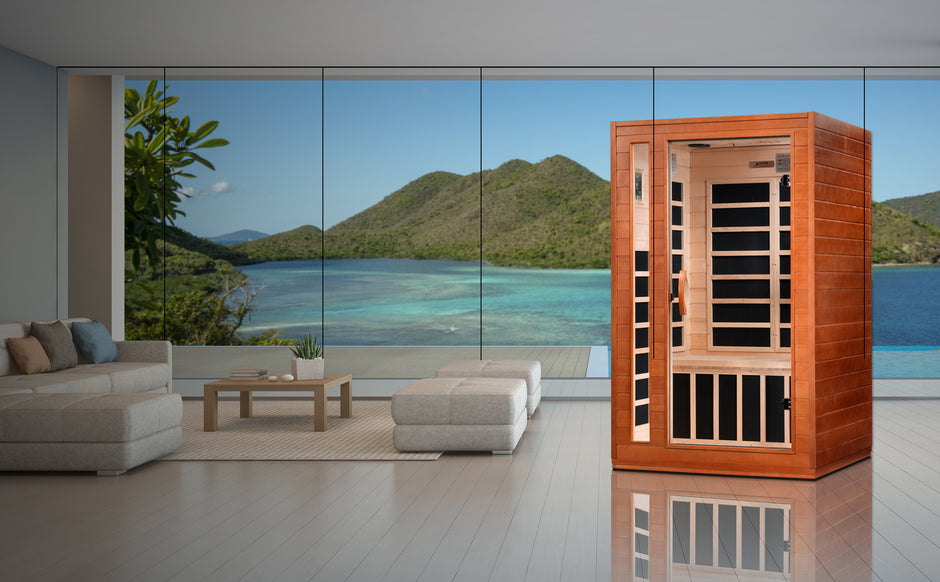 Dynamic Saunas Cordoba Elite 2-person Ultra Low EMF (Under 3MG) FAR Infrared Sauna - Canadian Hemlock