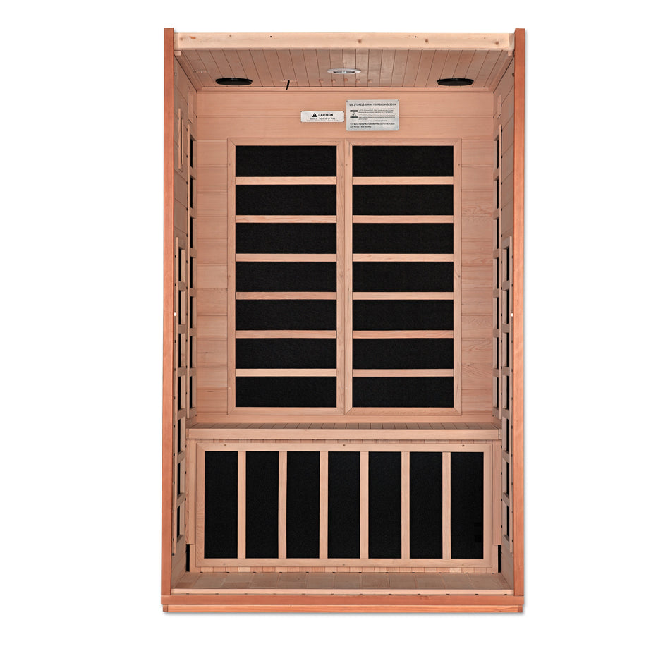 Dynamic Saunas Cordoba Elite 2-person Ultra Low EMF (Under 3MG) FAR Infrared Sauna - Canadian Hemlock