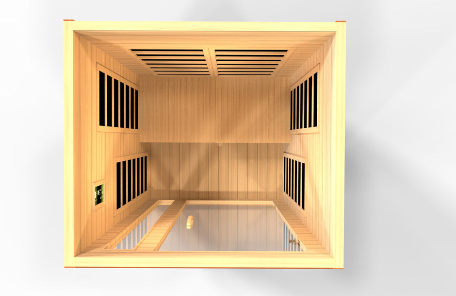 Dynamic Saunas Cordoba Elite 2-person Ultra Low EMF (Under 3MG) FAR Infrared Sauna - Canadian Hemlock
