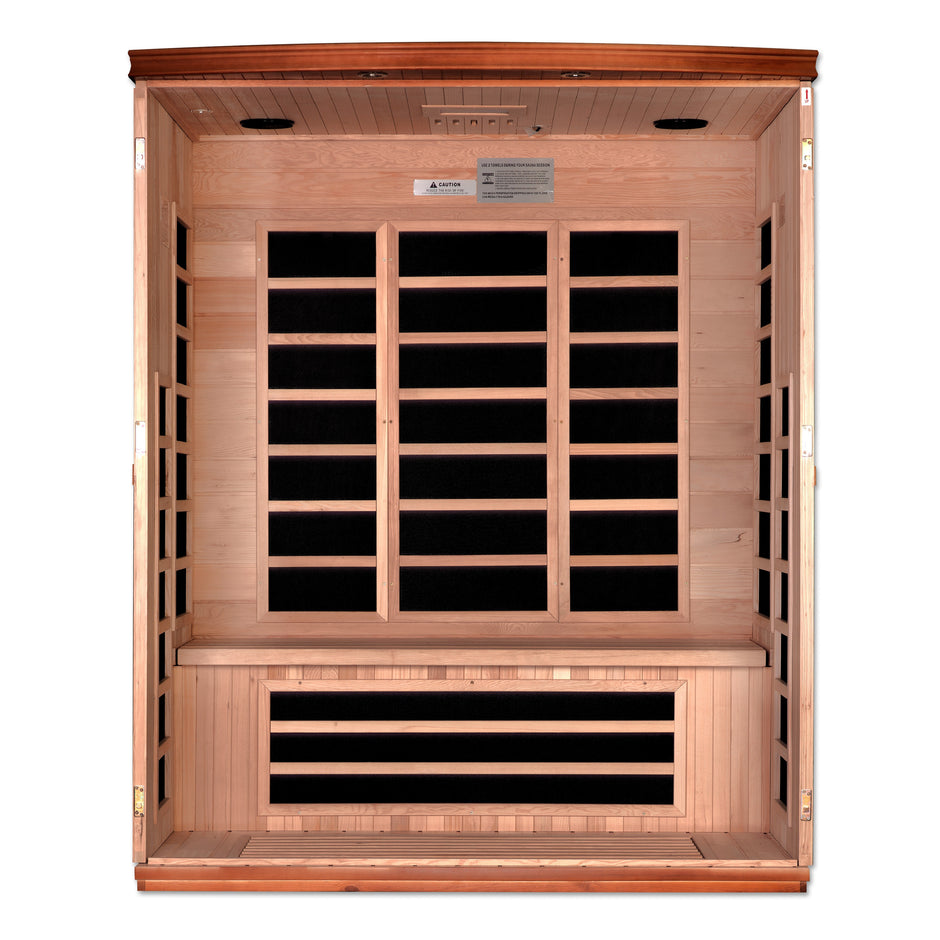 Dynamic Saunas Lugano 3-person Low EMF (Under 8MG) FAR Infrared Sauna (Canadian Hemlock)