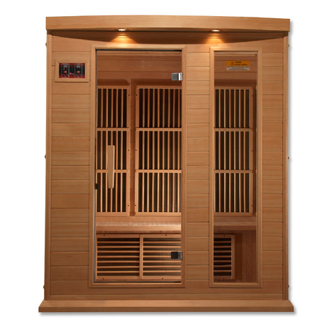 Maxxus 3-Person Low EMF (Under 8MG) FAR Infrared Sauna (Canadian Hemlock)